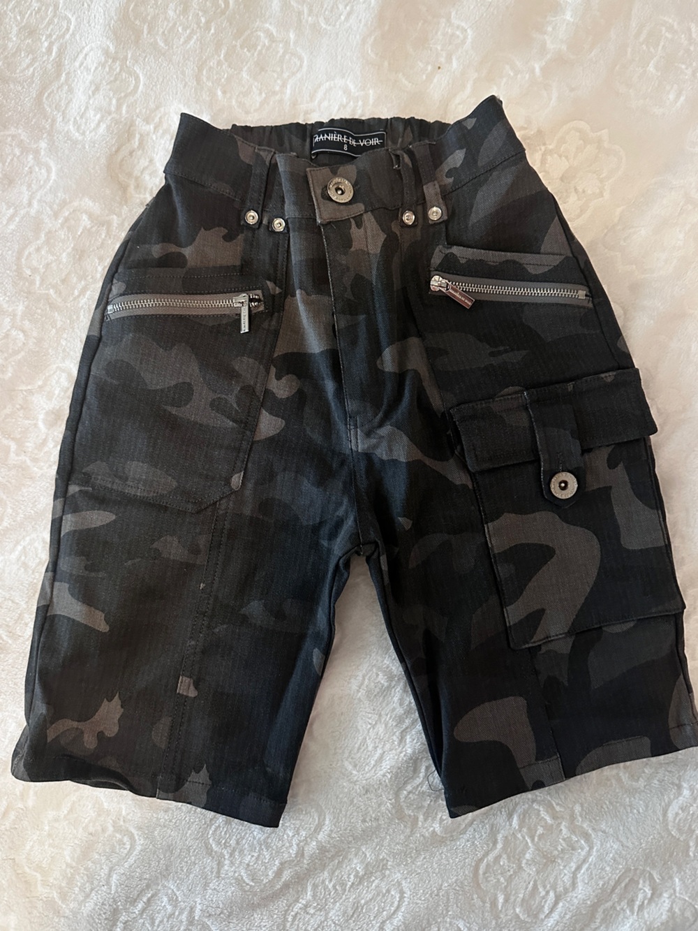 Maniere de Voir Camoflage Cargo Shorts- UK Size 8 aka US 4